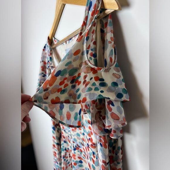 Anthropology Maeve fluttered  watercolor dress size small - Picture 4 of 7